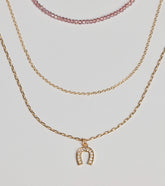 Lucky Day Horseshoe Charm Layered Necklace